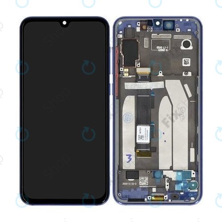 Xiaomi Mi 9 SE - LCD Kijelző + Érintőüveg + Keret (Ocean Blue) - 5610100210B6 Genuine Service Pack