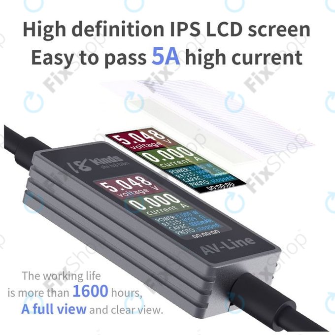 AV-Line - Intelligens Érzékelő Töltőkábel (Lightning - USB-C)