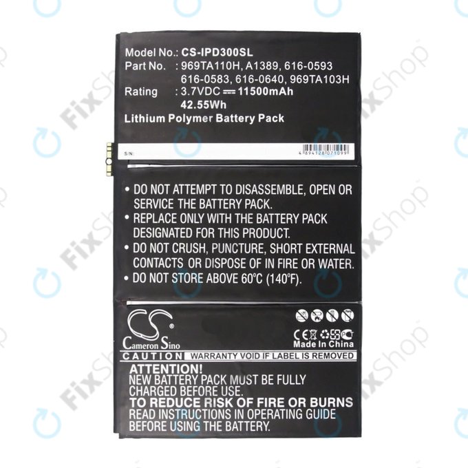 Apple iPad 3, iPad 4 - Akkumulátor 969TA110H, A1389, 616-0593 11500mAh HQ
