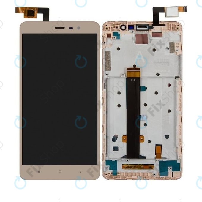 Xiaomi Redmi Note 3 - LCD Kijelző + Érintőüveg + Keret (Gold) TFT