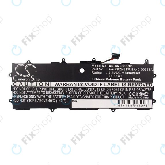 Akkumulátor Samsung Chromebook Series 3, 4080mAh, Li-Pol, 7.5V, AA-PBZN2TP, HQ