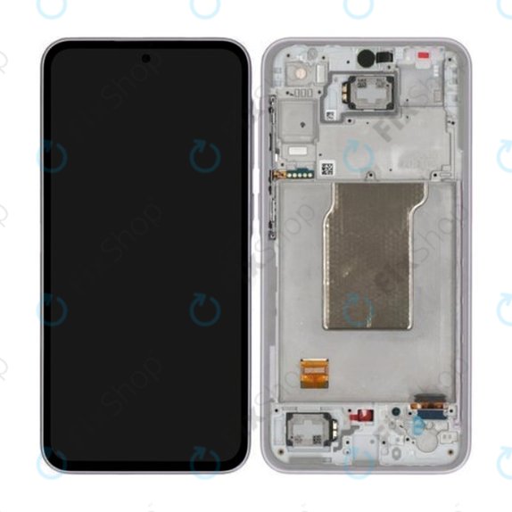Samsung Galaxy A35 A356B - LCD Kijelző + Érintőüveg + Keret (Awesome Lilac) - GH82-34221C Genuine Service Pack