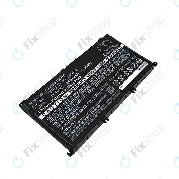 Akkumulátor Dell Inspirion 15, 6400mAh, Li-Pol, 11.4V, 357F9, HQ