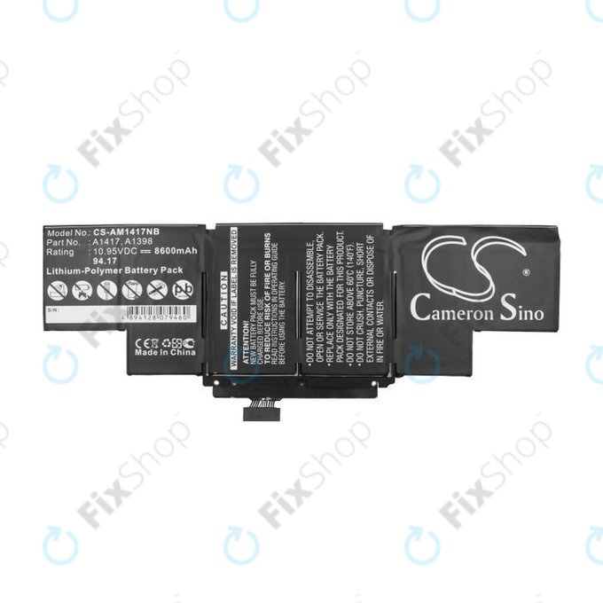 Apple MacBook Pro 15" A1398 (Mid 2012 - Early 2013) - Akkumulátor A1417 8600mAh HQ