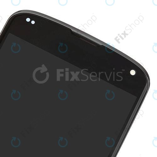 LG Nexus 4 E960 - LCD Kijelző + Érintőüveg + Keret (Black) TFT