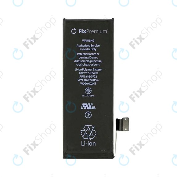Akkumulátor iPhone 5S, 1560mAh, FixPremium