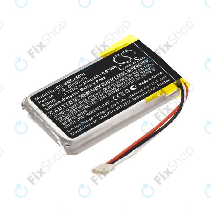 Akkumulátor Garmin DashCam 45, DashCam 46, DashCam 55, DashCam 56, DashCam 66, 250mAh, Li-Pol, 3.7V, 361-00103-00, HQ