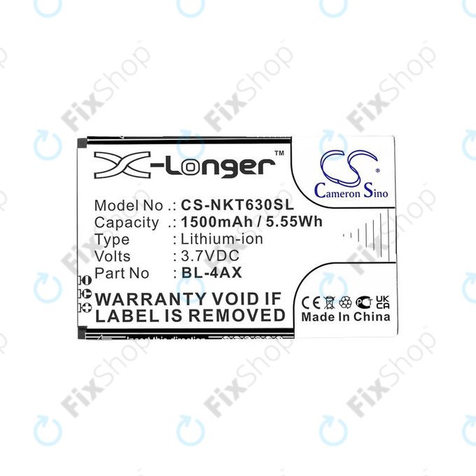 Akkumulátor Nokia 6300 4G, Nokia 8000 4G, 1500mAh, Li-Ion, 3.7V, BL-4AX, HQ