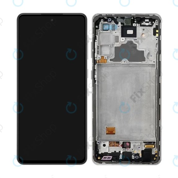 Samsung Galaxy A72 A725F, A726B - LCD Kijelző + Érintőüveg + Keret (Black) OLED