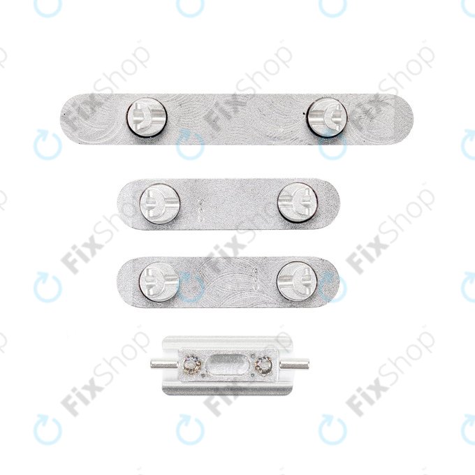 Apple iPhone XS - Hangerő + Bekapcsolás + Néma Üzemmód Gombok Szett (Silver)