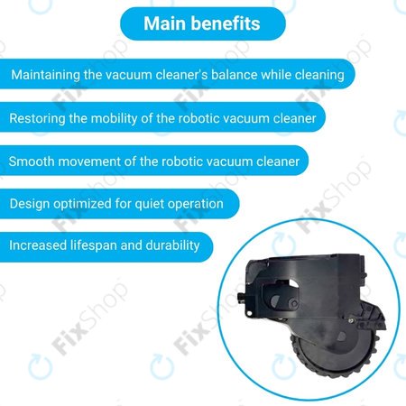 Xiaomi Dreame F9, Mi Robot Vacuum Mop (Mijia 1C), 2 Pro+ (Mijia 1T) - Kerék Motorral (Jobb) (Fekete)