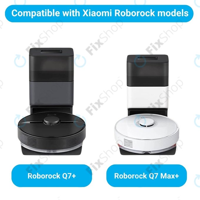 Pótalkatrész készlet Xiaomi Roborock Q7+, Q7 Max, Q7 Max+ (2x Főkefe, 4x Szűrő, 4x Oldalkefe – fehér, 4x Felmosórongy, 4x Porzsák)