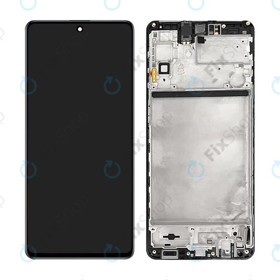 Samsung Galaxy M51 M515F - LCD Kijelző + Érintőüveg + Keret (Celestial Black) TFT