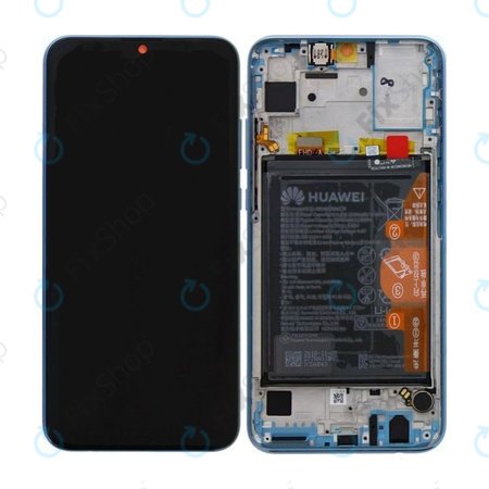 Huawei Honor 10 Lite - LCD Kijelző + Érintőüveg + Keret + Akkumulátor (Sky Blue) - 02352HGU Genuine Service Pack
