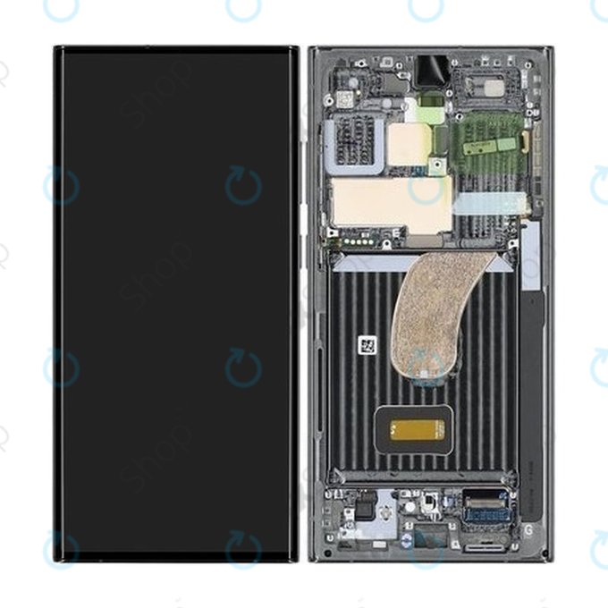 Samsung Galaxy S23 Ultra S918B - LCD Kijelző + Érintőüveg + Keret (Green) - GH82-30466C, GH82-30465C Genuine Service Pack