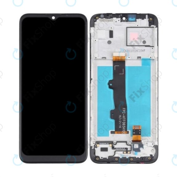 Motorola Moto E7 Power, E7i Power - LCD Kijelző + Érintőüveg + Keret (Black) TFT