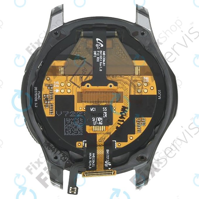 Samsung Gear S3 Frontier R760, R765 - LCD Kijelző + Érintőüveg + Keret (Space Gray) - GH97-19658A Genuine Service Pack