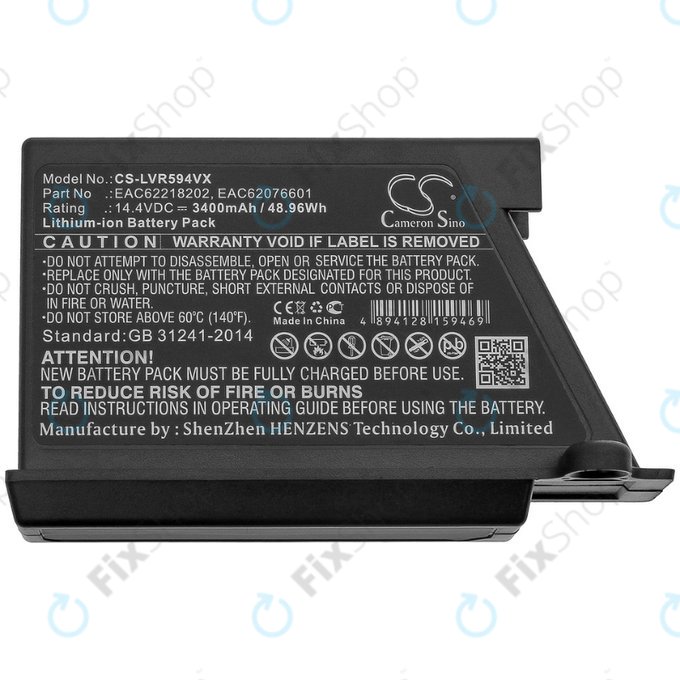 LG HomBot-series, VR-series - Akkumulátor EAC62218202, EAC62076601 Li-Ion 14.4V 3400mAh HQ