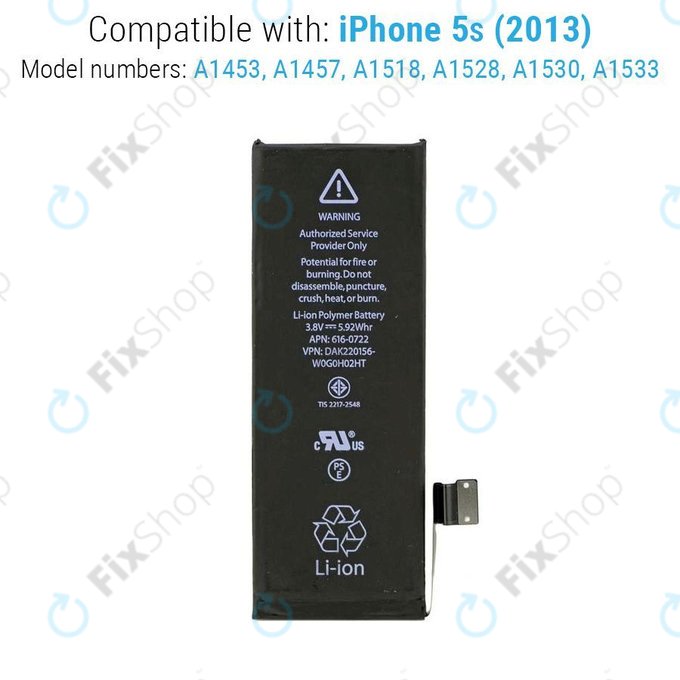Apple iPhone 5S - Akkumulátor 1560mAh FixPremium