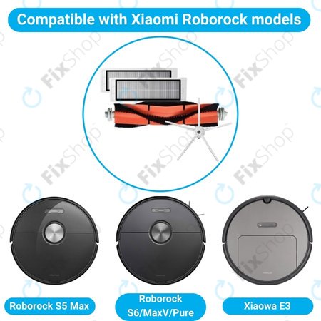 Xiaomi Roborock S5 Max, S6, S6 MaxV, S6 Pure, Xiaowa E3 - Kiegészítő Készlet (Fehér)