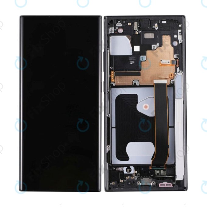 Samsung Galaxy Note 20 Ultra N986B - LCD Kijelző + Érintőüveg + Keret (Mystic Black) TFT