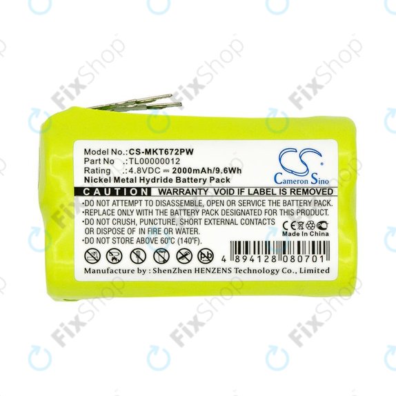 Akkumulátor Makita 6722D, 6723DW, 2000mAh, Ni-MH, 4.8V, TL00000012, HQ