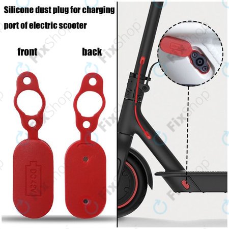 Xiaomi Mi Electric Scooter 1S, 2 M365, Essential, Pro, Pro 2 - Gumi Töltőcsatlakozó-Burkolat Mágnessel (Red)