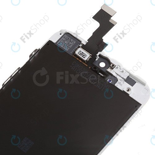 Kijelző iPhone 5S, SE, White, Érintőüveg kerettel