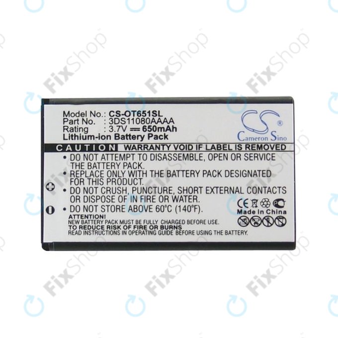 Akkumulátor Alcatel Lollipops, 650mAh, Li-Ion, 3.7V, 3DS11080AAAA, HQ