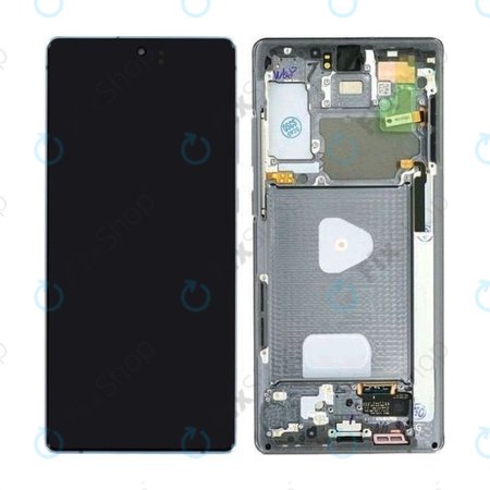 Samsung Galaxy Note 20 N980B - LCD Kijelző + Érintőüveg + Keret (Mystic Gray) - GH82-23495A, GH82-23733A Genuine Service Pack