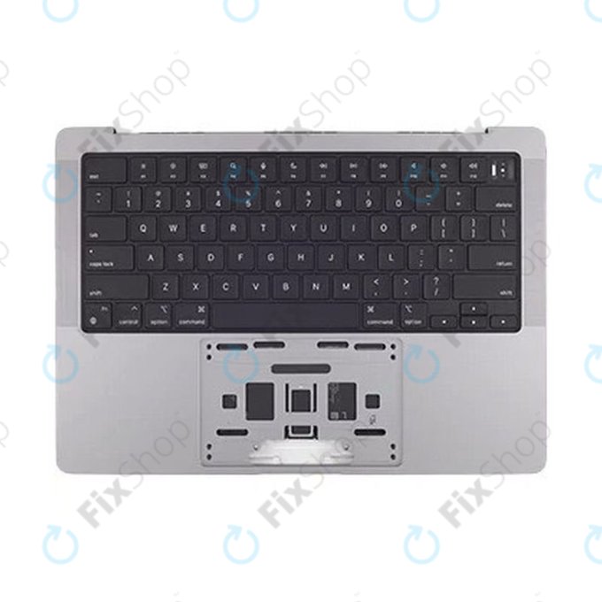 Felső billentyűzetkeret MacBook Pro 14", A2442 (2021), A2779 (2023), US billentyűzettel és akkumulátorral, Space Gray, 661-21972, Genuine Apple