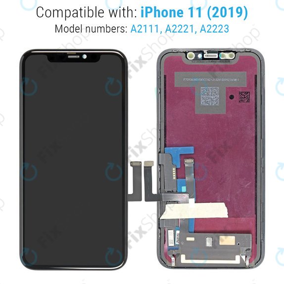 Apple iPhone 11 - LCD Kijelző + Érintőüveg + Keret TFT