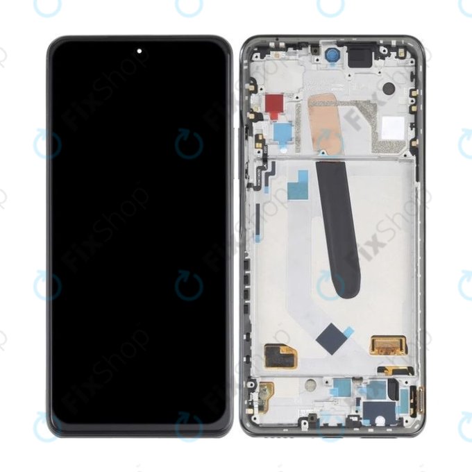 Xiaomi Mi 11i - LCD Kijelző + Érintőüveg + Keret (Black) OLED