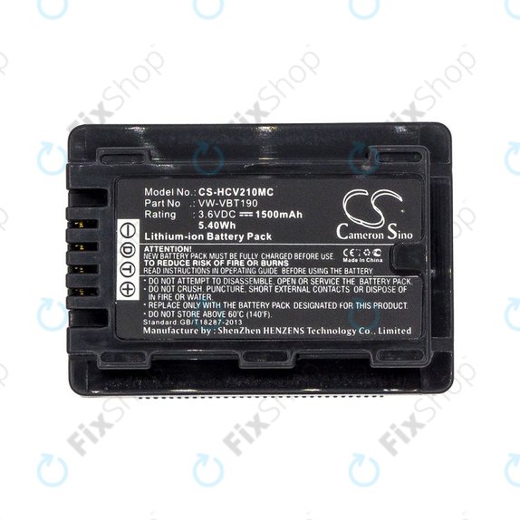Akkumulátor Panasonic HC-V210, 1500mAh, Li-Ion, 3.6V, VW-VBT190, HQ