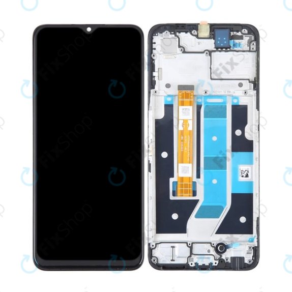 Oppo A78 4G CPH2565 - LCD Kijelző + Érintőüveg + Keret (Mist Black) OLED