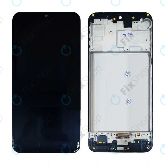 Samsung Galaxy M21 M215F - LCD Kijelző + Érintőüveg + Keret (Black) TFT