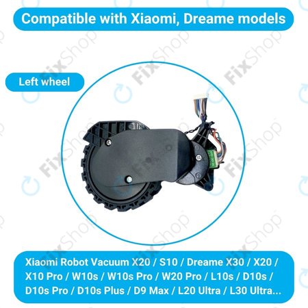 Xiaomi Robot Vacuum X20, S10, Dreame X30, X20, X10 Pro - Kerék Motorral (Jobb) (Fekete)