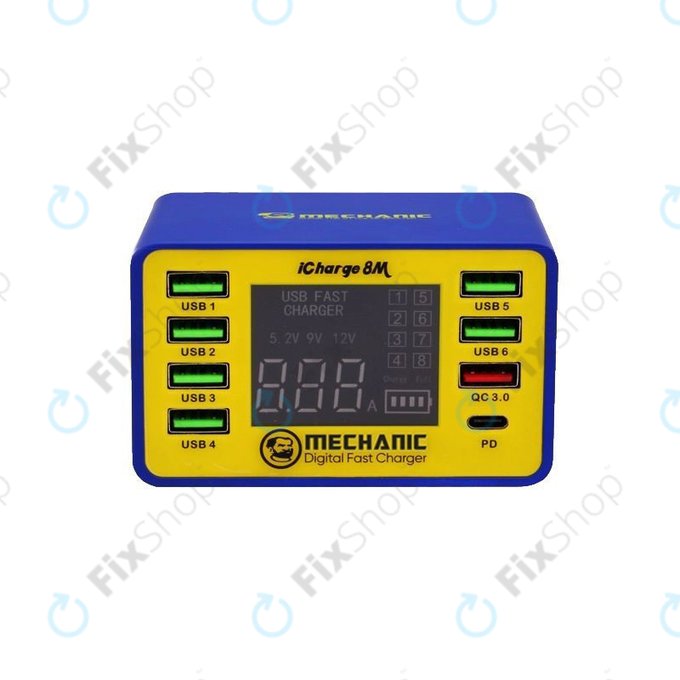 Mechanic iCharge 8M - USB Töltőállomás (6x USB, 1x USB 3.0, 1x USB-C)