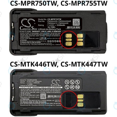 Akkumulátor Motorola DP2600, 4000, 4600, 4800, XPR3000, XPR3300, 3350mAh, Li-Ion, 7.4V, PMNN4409, HQ
