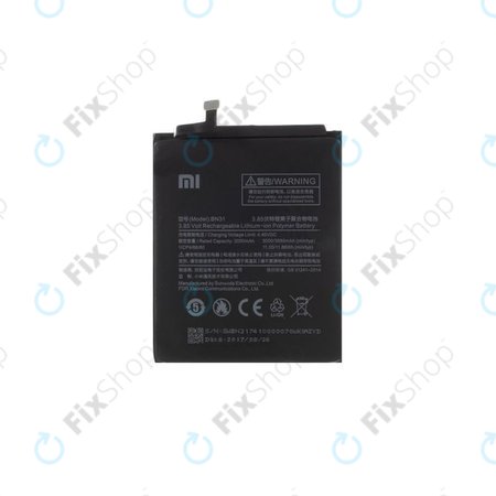 Xiaomi Redmi Note 5A, Redmi S2 (Redmi Y2) - Akkumulátor BN31 3080mAh - 46BN31G05014 Genuine Service Pack