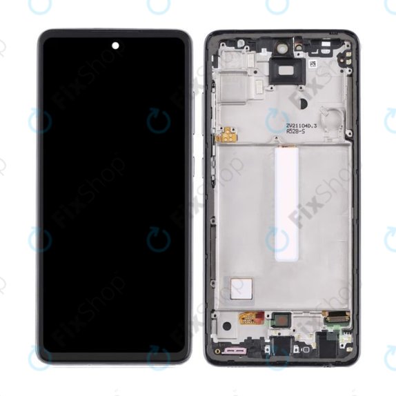 Samsung Galaxy A52 5G A526B, A52s 5G A528B - LCD Kijelző + Érintőüveg + Keret (Awesome Black) OLED
