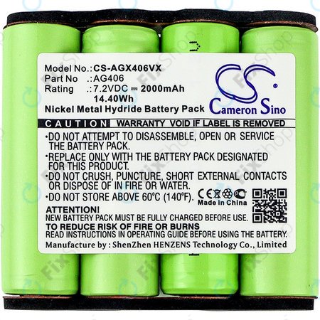 AEG Electrolux Rapido ZB-series - Akkumulátor AG406 Ni-MH 7.2V 2000mAh HQ