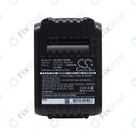 DeWalt DC, DW-series - Akkumulátor DCB182, DCB183 2600mAh HQ