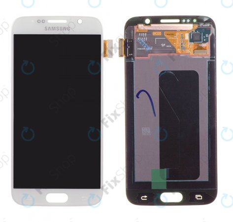 Samsung Galaxy S6 G920F - LCD Kijelző + Érintőüveg (White Pearl) - GH97-17260B Genuine Service Pack