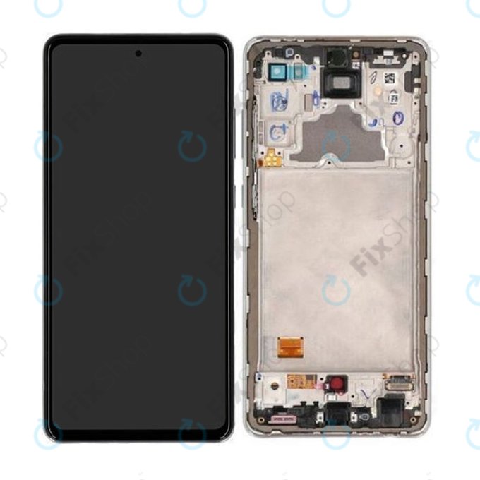 Samsung Galaxy A72 A725F, A726B - LCD Kijelző + Érintőüveg + Keret (Awesome White) - GH82-25460D, GH82-25463D, GH82-25624D, GH82-25849D Genuine Service Pack