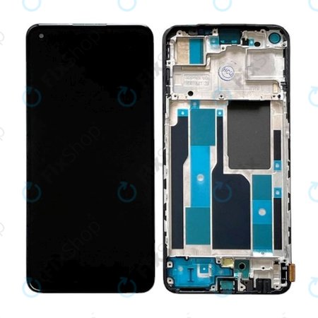 Realme 9 Pro Plus RMX3392 RMX3393 - LCD Kijelző + Érintőüveg + Keret (Midnight Black) TFT