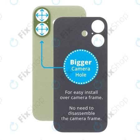Apple iPhone 17 - Hátsó Ház Üveg Nagyobb Kamera Nyílással (Sage)