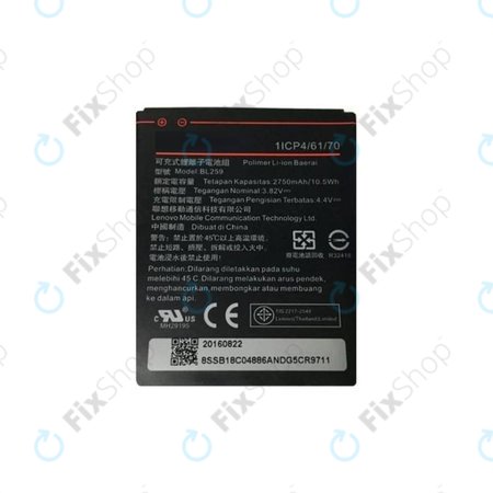 Lenovo VIBE K5 A6020a40, K5 Plus A6020a46, C2 K10a40 - Akkumulátor BL259 2750mAh