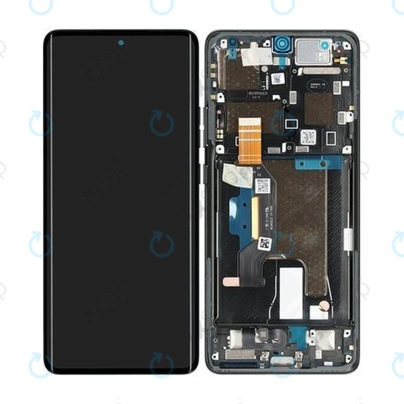 Motorola Edge 50 Ultra - LCD Kijelző + Érintőüveg + Keret (Forest Grey) - 5D68C24483 Genuine Service Pack