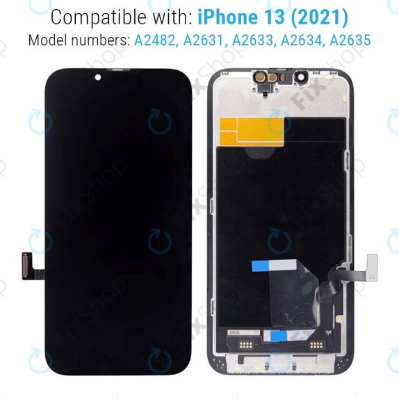 Kijelző iPhone 13, Érintőüveg kerettel, Refurbished
